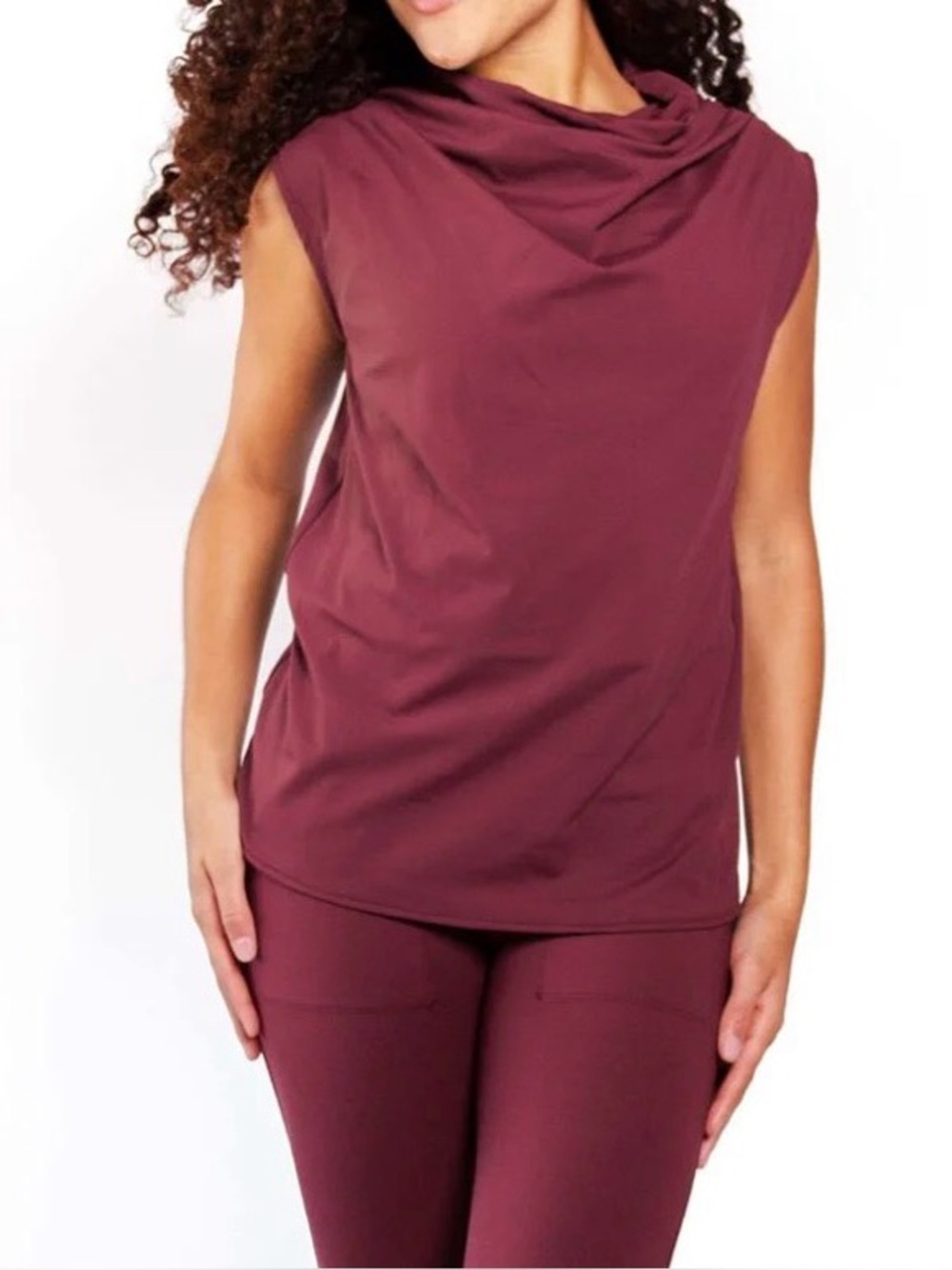 Yoga Democracy Goddess Tank Maroon Size Large